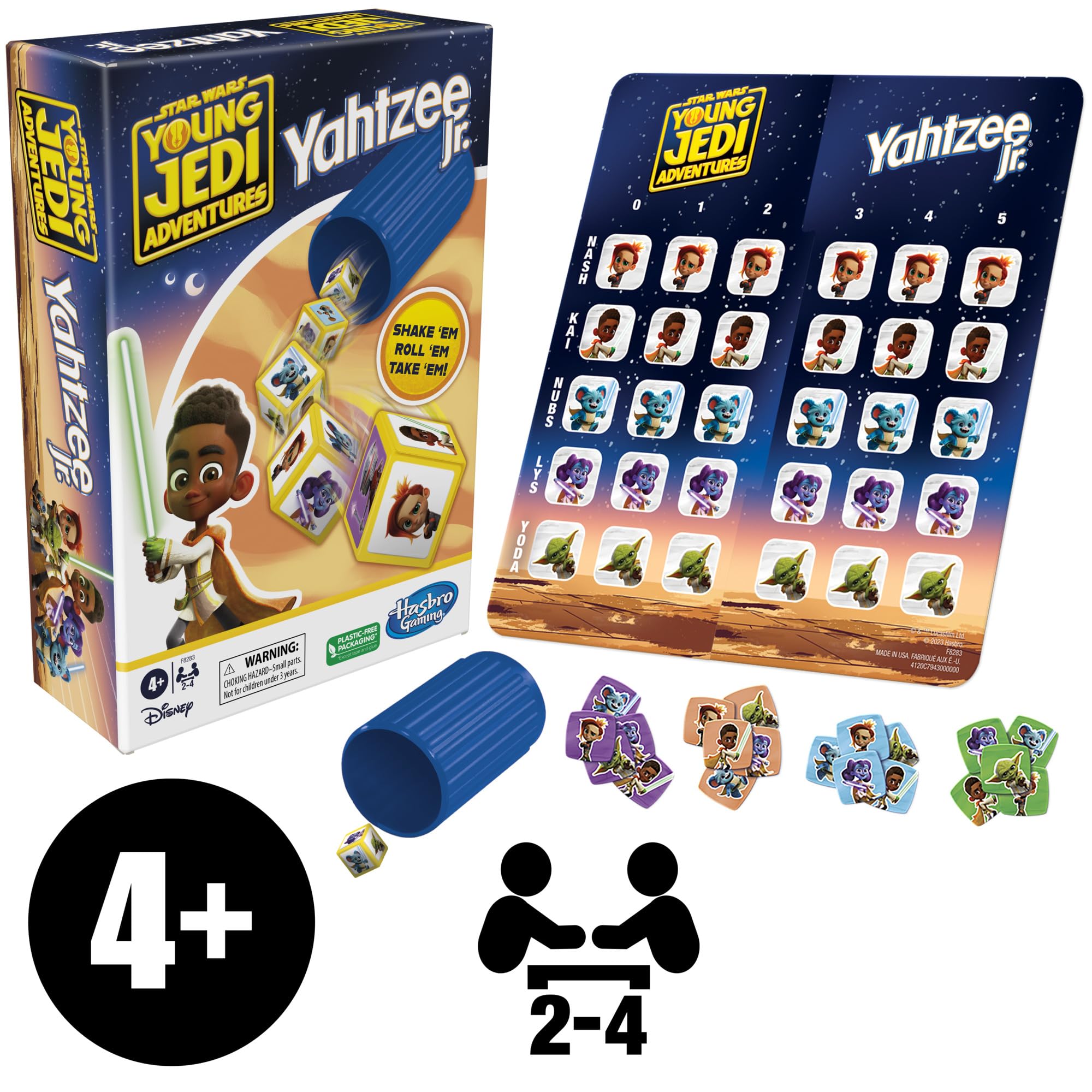 Yahtzee Jr.: Star Wars Young Jedi Adventures Edition Board Game for Kids | Ages 4+ | 2-4 Players | Counting and Matching Games for Preschoolers (Amazon Exclusive)