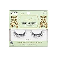 KISS Lash Couture The Muses Collection False Eyelashes, Legacy', 12 mm, Handmade, Refined Faux Silk, Contact Lens Friendly, Easy to Apply, Includes 1 Pair Reusable Strip Lashes