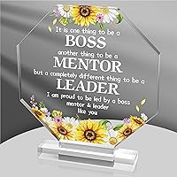 Yopyame Sunflower Boss Gifts Acrylic Boss Day Gifts for Women Appreciation Gifts for Leader Mentor Office Desk Decor Sign Paper Weight Decorative for Boss Birthday Funny Paperweights Work Gifts