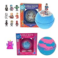 Bath Bombs for Kids with Surprise Superhero and Unicorn Squishy Toy Inside - Bath Bombs for Boys & Girls - Moisturizes Dry Sensitive Skin, Releases Color, Scent, Bubbles - 1 Pack