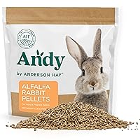 Andy Alfalfa Hay Pellets, Premium Bunny Food for Rabbits, Alfalfa Pellets for Pregnant Bunnies, Young Rabbit Food, Rich in Calcium and Protein, 5 lbs Bag