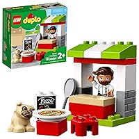 LEGO DUPLO Town Pizza Stand 10927 Pretend Play Pizza Set for Toddlers, Learning Toy for Kids Ages 2 and Over (18 Pieces)