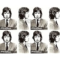 Mick Jagger Mugshot Artwork 11 X 14 - Magnificent 1967 Mug Shot Portrait Collage - The Rolling Stones - Busted - Original Art - Rare Poster Print