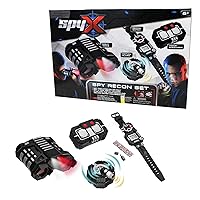 SpyX / Micro Gear Set + Night Mission Goggles - 4 Must-Have Spy Tools  Attached to an Adjustable Belt + LED Light Beams Glasses! Jr Spy Fan  Favorite 