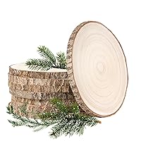 Wood Slices Unfinished 8 Pcs Wood Rounds 8-9 Inches Wood Slices for Centerpieces,Tables, Natural Wood Slices for Crafts Wedding Party Holiday Decor DIY Projects