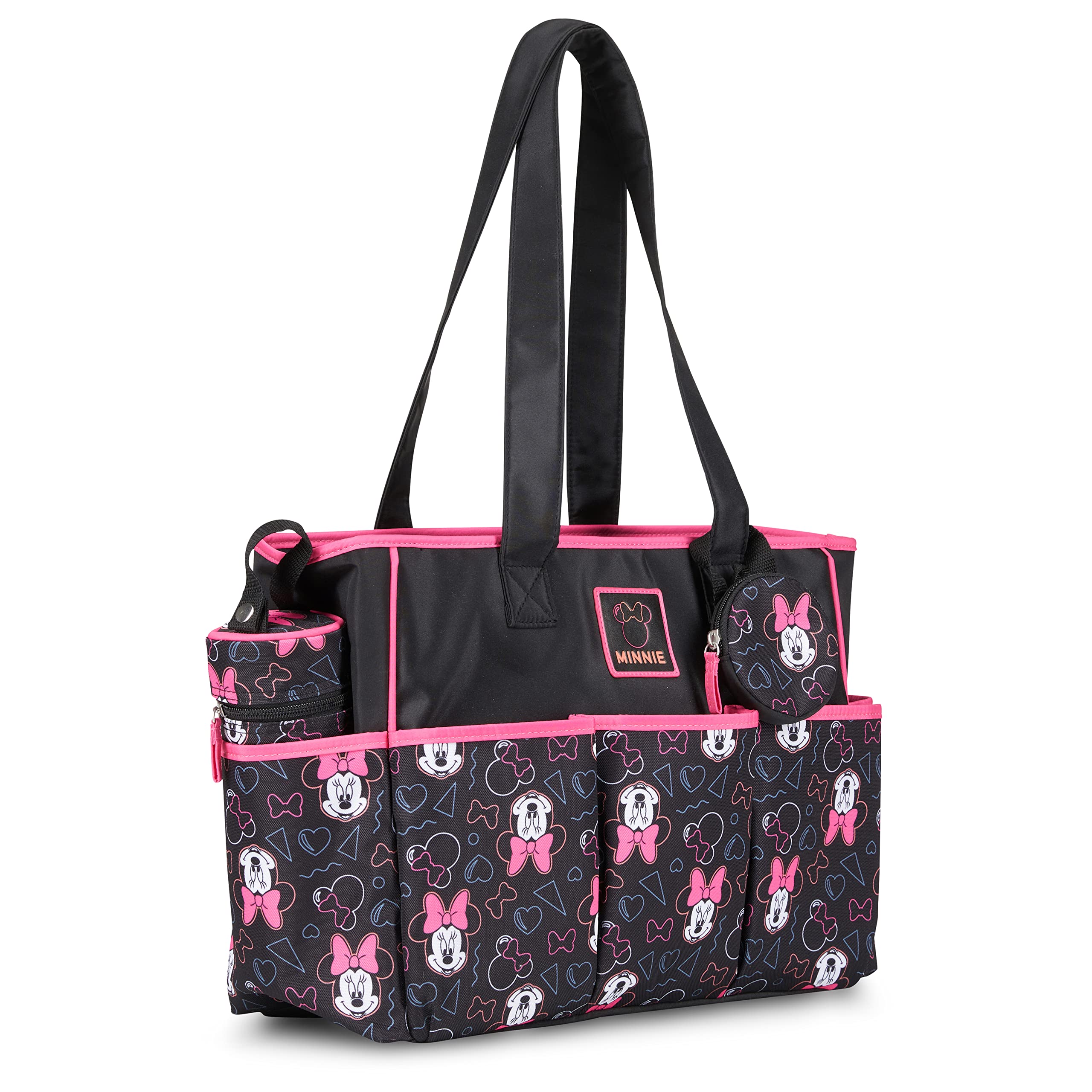 Disney Baby Girl Multi Piece Tote Diaper Bag, Minnie-Toss Print