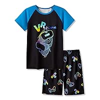 Beezizac Little Big Boys 2-Piece Cozy Pajamas Short Sleeve Cool Summer PJ Set Kid Sleepwear Size 6-18