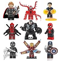 9Pcs Hero Figures Building Blocks Set, Action Figures Stitching Toys, Collection and Display Toy for Kids and Fans