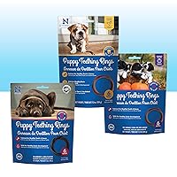 Puppy Teething Rings 6 Count Bag Variety Pack, Chicken & Pumpkin & Blueberry BBQ Flavor, Total 3 Bags, 21.6-oz, 18 Rings