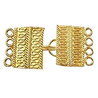 18K Gold Overlay Multi Strand Clasp with 4 Holes CG-234-19X12MM
