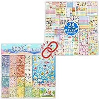 3000+ Kids Stickers and 28 Sheets Planner Stickers and Accessories, 18 Themes with Cars Food Trucks Plant, Animal Stickers for Toddlers