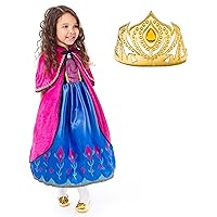 Little Adventures Alpine Princess Dress up Costume Set with Cloak and Soft Crown - Machine Washable Girls Child Pretend Play (Size Large Age 5-7)