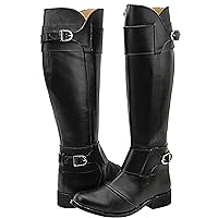 Women Ladies Desire Fashion Stylish Motorcycle Riding Leather Tall Knee High Boots Color Black