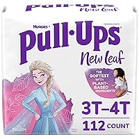 Pull-Ups New Leaf Girls' Disney Frozen Potty Training Pants, 3T-4T (32-40 lbs), 112 Ct (4 packs of 28), Packaging May Vary