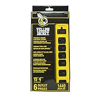 Yellow Jacket 5138N 5138 Metal Surge Protector Strip with 6 Outlets and 15 Foot Cord, Ft