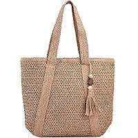 Straw Purse Bag Woven Handbag Tote Large Capacity Shoulder Bag for Summer Vacation Hand-Woven Beach Bag