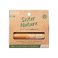 KISS Sister Nature, Lash Glue, Strip Lash Adhesive, Clear, Includes 1 Lash Adhesive, Long Lasting Wear, Can Be Used with Strip Lashes and Lash Clusters
