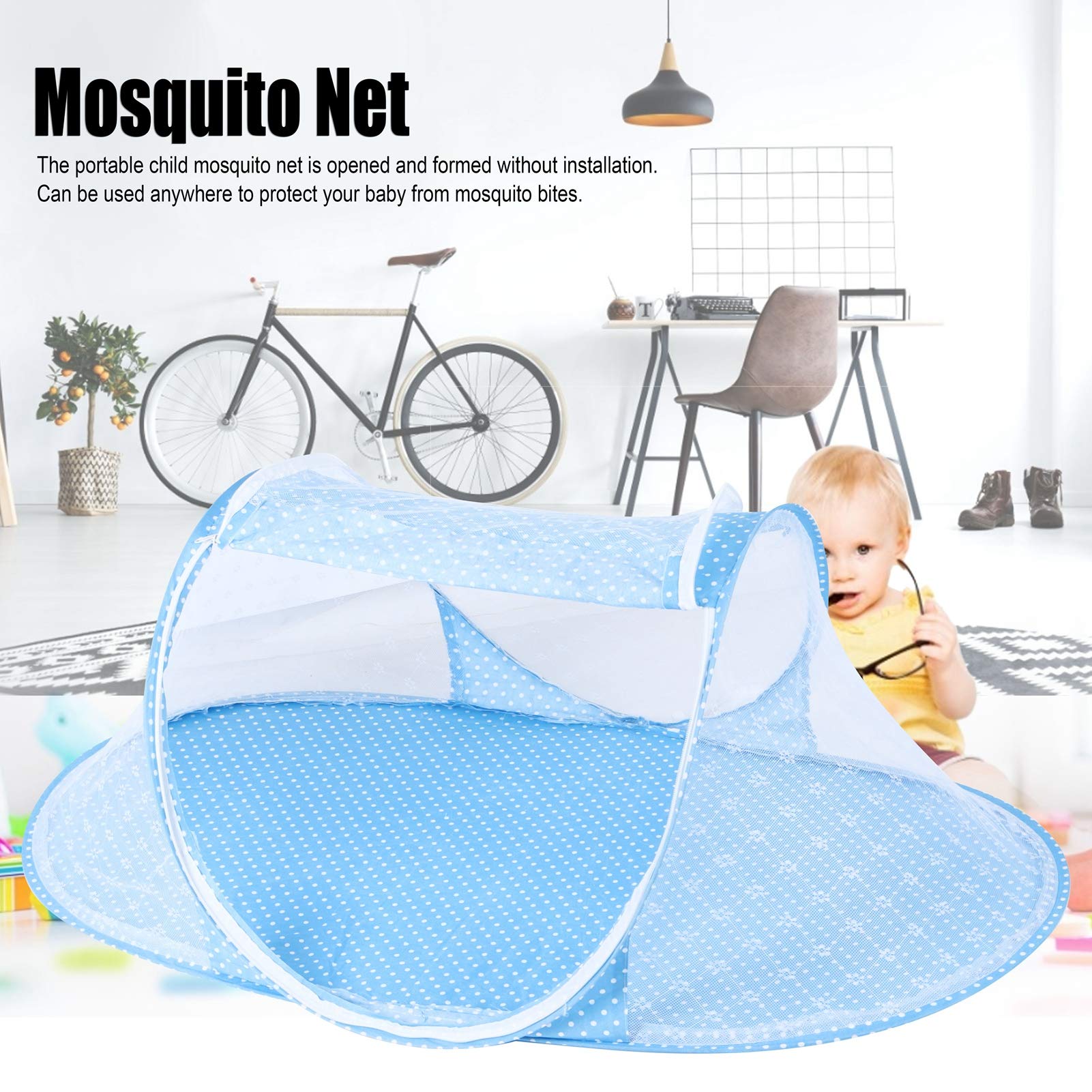Crib Netting,Baby Bedding Portable Baby Mosquito Net ,Insect Screen, Ultralight, Folding Design for Dining Tables for Children Summer Supplies, Mosquito Net Crib Netting Kid Folding Baby Bedding
