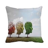 Throw Pillow Cover Dementia Treatment and Alzheimer Brain Memory Disease Therapy As 18x18 Inches Pillowcase Home Decorative Square Pillow Case Cushion Cover