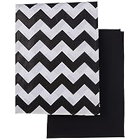 Bedding Chevron and Solid Color Fitted Crib/Toddler Bed Sheet Set, Black 2 Pk
