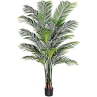 Artificial Fake Palm Tree 6ft Tall with 16 Detachable Trunks Faux Tropical Palm Silk Plant Feaux Dypsis Lutescens Plants in Pot for Home Office Living Room Floor Decor Indoor
