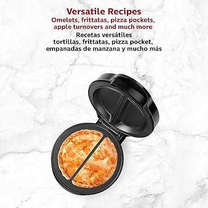 Holstein Housewares - Non-Stick Omelet & Frittata Maker, Black/Stainless Steel - Makes 2 Individual Portions Quick & Easy