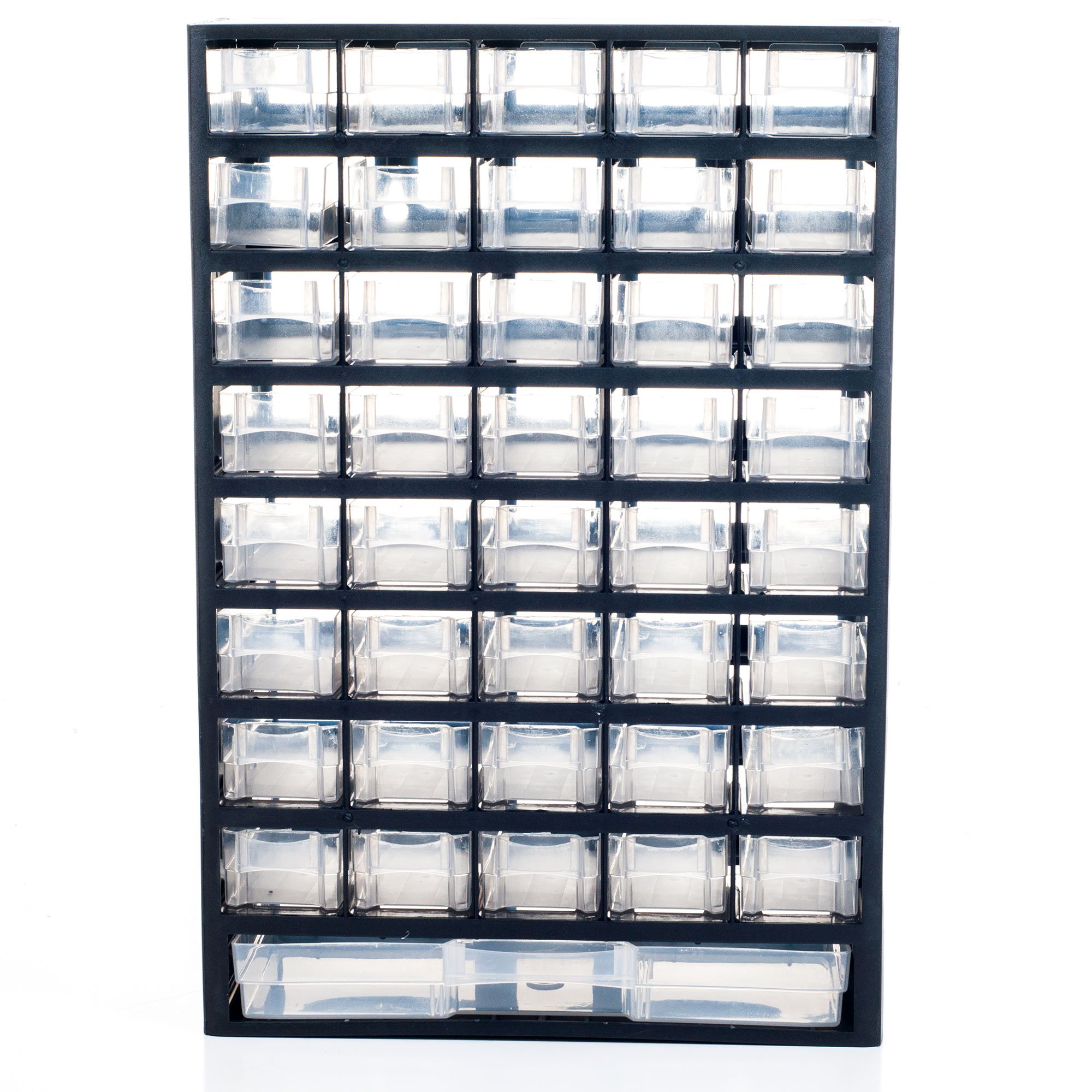 Stalwart - 75-7422 41 Compartment Hardware Storage Box Black