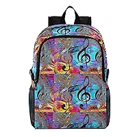 ALAZA Music Notes and Clef in Space with Stars Packable Backpack Travel Hiking Daypack