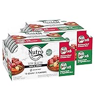 NUTRO Adult Natural Grain Free Wet Dog Food Cuts in Gravy Tender Chicken, Sweet Potato & Pea Stew Recipe and Roasted Turkey, Potato & Pea Stew Recipe Variety Pack, 3.5 oz. Trays (Pack of 24)