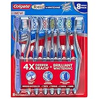 Total Plus Whitening with 360 Polishing Cups Medium Toothbrush, 8 Count