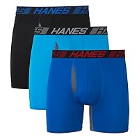 Hanes Men's X-Temp Utility Pocket Boxer Briefs Pack, Total Support Pouch, 3-Pack