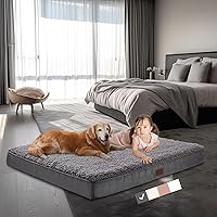 Orthopedic Dog Beds for Large Dogs,Dog Bed with Plush Egg Foam Support and Non-Slip Bottom, Waterproof and Machine Washable Removable Pet Bed Cover