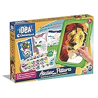 Clementoni - Idea-Atelier Set Painting by Numbers - Blackboard with Painting Easel, Art Kit Children 7 Years - Made in Italy, Multicoloured, 18677