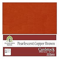 Clear Path Paper - Pearlescent Copper Brown Cardstock - 12 x 12 inch - 105Lb Cover - 10 Sheets