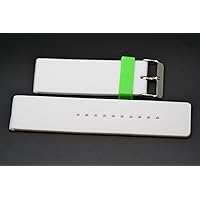 26MM WHITE GREEN RUBBER SPORT DIVER WATERPROOF WATCH BAND STRAP FIT INVICTA