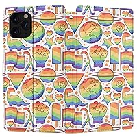 Wallet Case Replacement for Apple iPhone 12 Mini 11 Pro Max Xr Xs 10 X 8 Plus 7 6s SE Pride Love Card Holder Magnetic Snap Cute Folio Flip Rainbow LGBTQ Cover Gay PU Leather Queer