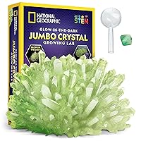 National Geographic Jumbo Crystal Growing Kit - Grow Your Own Giant Glow in The Dark Crystal in a Few Days with This Crystal Making Kit, Science Kit, Grow Crystals for Kids (Amazon Exclusive)