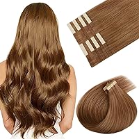 Human Hair Tape in Extensions, Invisible Tape in Hair Extensions Human Straight Remy Hair, Olive Auburn 16 Inch 50g 20pcs Straight Human Hair Tape in Extensions Skin Weft Tape Extensions