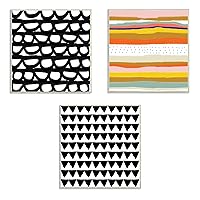 Stupell Home Décor Modern Squiggle Stripe Triangle 3pc Wall Plaque Art Set, 10 x 0.5 x 15, Proudly Made in USA
