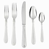 Fortessa Caviar 18/10 Stainless Steel Flatware, 5 Piece Place Setting, Service for 1