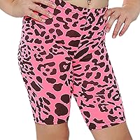 Kids Girls Cycling Shorts Leopard Print Gym Summer Short Knee Length Half Pants
