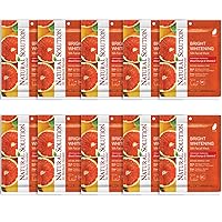 Natural Solution Sheet Mask, Enriched with Blood Orange & Vitamin C, White Brightening and Hydrating, Deep Pore Cleansing, Facial Skin Care- Pack of 10