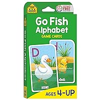 School Zone Go Fish Card Game: Play and Learn the ABCs, Preschool to First Grade, Matching, Uppercase and Lowercase Letters, Word-Picture Recognition, Animals, and More, Ages 4+