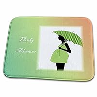 3dRose Print of Baby Shower With Pregnant Lady In Lime Gradient - Dish Drying Mats (ddm-210552-1)