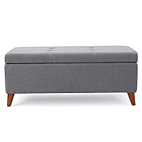 Christopher Knight Home Harper Fabric Storage Ottoman, Grey Dimensions: 19.25”D x 38.00”W x 16.25”H