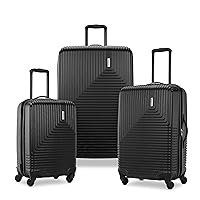 American Tourister Groove Hardside Luggage with Spinner Wheels, Black, 3-Piece Set (Carry On, Medium, Large)