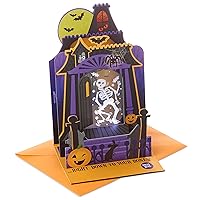 Hallmark Musical Halloween Card for Kids (Displayable Haunted House with Light Up Skeleton)