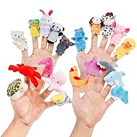 20pcs Different Cartoon Animal Finger Puppets Soft Velvet Dolls Props Toys Easter Basket Stuffers