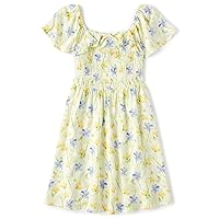 The Children's Place Baby Girls' Short Dressy Special Occasion Dresses, Wildflower White Flutter Sleeve, Small