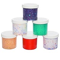 Habbi 24 Pack 6oz Slime Containers with Lids Plastic Jars for White  Water-Tight Lids and Stickers Mini Storage for DIY Slime Making, Candy,  Beads, Art
